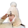 Beanieskull Caps 1st Warm Hat Stick Plus Fleece Hair Five Gold Zipper Ear Protection Riding Cap 230921