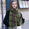 Scarves Fashion Winter Stripe Plaid Women Scarf 67185cm Soft Comfort Long Pashmina Elegant Ladies Shawls Poncho Blanket 230921