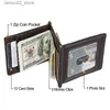 Pieniądze klipy Crazy Horse Cowhide Skórzana skóra RFID Klips Slim Card Portfel Trifold Male Male Camp Man Man Cash Holder Zip Monety Pocket Q230921