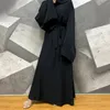 Ethnic Clothing Muslim Fashion Hijab Dubai Abaya Long Dresses Women With Sashes Islam Clothing Abaya African Dresses For Women Musulman Djellaba 230921