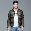 Męskie Parkas Winter Męska Kurtka Ultra Light Down Jacket Men Men Windbreaker Feather Man Man Lekka przenośna ciepła płaszcz 230920