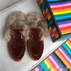 Winterschuhe Princetown Samtpantoffeln Flache Pelzpantoffeln für Damen mit Lammwollfutter Halbe Hausschuhe