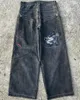 Männer Jeans Streetwear Jnco Y2k Hip Hop Cartoon Grafik Druck Vintage Baggy Schwarze Hosen Männer Frauen Hohe Taille Breite bein Hosen