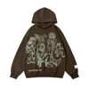 Moletons masculinos Moletons Aelfric Eden Mens Y2K Cartoon Line Personagem Impressão Hoodie Harajuku Hip Hop Moletom Pulôver Com Capuz Streetwear Casual Tops 230728 26TL8