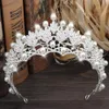 Mode bröllop brud tiaras kronor faux pärlor rhinestone brud headpieces smycken party krona högkvalitativa hårtillbehör311q