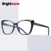 Blå ljusblockeringsglasögon Brightzone Premium Computer Glasses Professional Blue Light Blocking Goggles Ingen förstoring Regelbunden storlek Glossy Black 230920