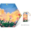 Guarda-chuvas Micro Mini Manual Compact Guarda-chuva Rosa Pintura A óleo Rosa com flores multicoloridas Viagem para mulher 230920
