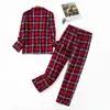 Women's Sleepwear Women's Pajamas Plus Size S-XXXL Clothes Ladies Flannel Cotton Home Wear Suit Autumn Winter Pajamas Plaid Print Sleep Tops 230920