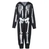 Tema kostym barn skelett pajamas sömnkläder cosplay- halloween fest skelett onesie barn vuxna kostym r7rf 230920