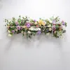 Flores decorativas roxo casamento arranjo floral linha de flores artificiais diy arco decoração canto festa pano de fundo palco janela exibição