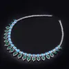 Wedding Jewelry Sets 2023 Turquoise Cubic zirconia United Arab Emirates Dubai Women s Set Nigeria Africa Necklace Earring 230921