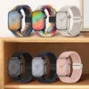 Flätad solo sportslinga för Apple Watch Band 40mm 41mm 38mm 44mm 45mm 42mm Magnetic Buckle Stretchy Nylon Sport Armband Strap For IWatch Bands Series 9/8/7/6 5/4/3/2/SE