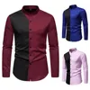 Chemises habillées pour hommes 4 styles automne 2023 couleur correspondant chemise à manches longues col Henry haut manches T hommes