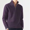 Männer Pullover 2023 Herbst Und Winter Mode Stehkragen Halben Reißverschluss Pullover Pullover Lässig Einfarbig Warm Stricken