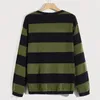 Men's Sweaters Men Kintted Sweater Striped Patchwork O-neck Spring Autumn Breathable Casual Fashion Streetwear Tshirts For Male Pullover