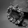 Strand Gothic Punk Bransoleta Mężczyzn biodra biżuteria 3D Bracelety ze stali nierdzewnej Man Halloween Kpop Vintage Titanium Na rękę