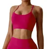 Yoga Outfit Style Femmes Soutien Doux Stretch Compression Halter Cou Côtelé Courir Soutien-Gorge Twist Sports