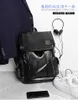 Mochila de cuero de PU para hombres coreanos Mochila simple para estudiantes de secundaria Tendencia de moda Mochila de viaje Bolso para hombres de ocio juvenil 230921