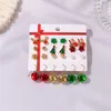 Vintage Gold Plated Mix Stud Dangle Earring For Women Colorful Bell Deer Christmas Earring Sets Lovely Girls Gifts