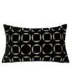 Travesseiro veludo preto bordado capa 30x50cm 45x45cm design exclusivo padrão decorativo para sala de estar fronha