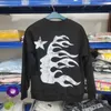 Erkek Hoodies Sweatshirts Gerçek Fotoğraf Hellstar Saktikler Gevşek 3xl büyük boyutlu kapüşonlu sweatshirts vintage hip hop eski baskı crewneck hoodies erkekler t230921