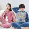 2023New Boys Girls Pyjamas Set Winter Flanal Sleepwear Children Home Clothes Kids Pyjamas Nightwear Teenage Pijamas för 8 10 12 14 16T julklapp