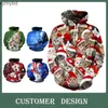 Felpe con cappuccio da uomo Felpe Design cliente 3D Natale Stampa animalier Felpa con cappuccio Maglione Nuova moda Coppie Uomo Donna Giacca ampia unisex Top casual