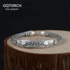 Bileklik Tibet Altı kelime Mantra Vintage Gümüş Bangles Kadınlar Açılabilir Balık Lotus Budist Takı Saf Gümüş S990 Retro Bilezik. 230921