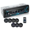 Universal Car Radio Audio 12-24V Truck Bluetooth Stereo Mp3 Player FM Mottagare 60WX4 med färgglada lampor AUX USB TF-kort Auto Kit227o