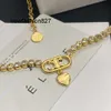 Pendant Necklaces Gold Plated Brass 18K Copper Necklace Fashion Women Designer Necklaces Choker C-Letter Pendant Chain Crystal Statement Wedding Jewelry B033