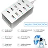 Wielokrotna ładowarka USB 40W Inteligentne pulpit USB Charge 10 Port Multi Mobile Device ładowanie iPhone'a Samsung Huawei