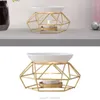 Candle Holders Tealight Warmer Burner Oil Lamp Diffuser Aroma Geometric Metal Wax Melt Ceramic Aromatic Essential Holder