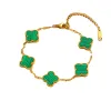 19 charme pulseiras 18k banhado a ouro vanly luxo designer pulseira de quatro folhas moda festa de casamento jóias de alta qualidade