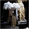 Торшеры Скандинавские украшения для дома Лампа из страусиных перьев Современная роскошная медная лампа для гостиной Стоячий светильник из смолы Lightingfloor Drop Otdzm