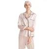 Pyjama pour femmes 100% soie pyjamas ensemble femmes à manches longues vêtements de maison costumes de luxe vêtements de nuit pour 230921