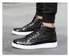 Fashion Men High Top Sneakers Boots masculins Chaussures de paillettes de luxe Gol