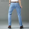 Men's Jeans 2023 Spring/summer Lightweight Fit Straight Men's Jeans Classic Business Clothes Thin Cotton Elastic High Waist Casual Trousers L230921