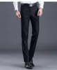 Pantaloni da uomo neri professionali da lavoro casual tubo dritto vestibilità slim lunga