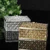 Jewelry Boxes Mini Treasure Storage Box Gold color Silver color Hollow Flower Pattern Case for Necklace Earring Ring 230921