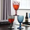 Verre à vin coloré de 300ml, tasse d'eau de Style européen Vintage, gobelets réutilisables résistants à la chaleur pour les célébrations de fêtes de voyage B1011