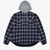 Sweats à capuche pour hommes 23ss Grailz Cardigan à capuche Plaid Patchwork Silhouette bidirectionnelle Hommes Femmes Chemise à capuche Manteau Bleu Jaune