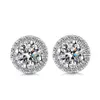 9K 14K 18K Gold Stud Forma rotonda Gruppo Impostazione D F Colore VVS Chiarezza Moissanite Orecchino di pietra Bellissimo per sempre Brilliant288s