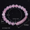 Strand 8mm Pierre Naturelle Quartz Rose Aventurine Agate Oeil de Tigre Perles Bracelet Reiki Guérison Cristal Rectangle Bar Charms Bracelets