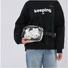 Waist Bags Black White Transparent Ita Pack Bag Pouch Belt Travel Hip Casual Fanny Money Phone 230920