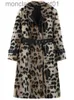 Women's Fur Faux Fur Lautaro Winter Long Leopard Print Warm Fluffy Faux Fur Trench Coat for Women Long Sleeve Double Breasted European Fashion 2021 J230921