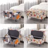 Chair Covers Spandex Elastic Rectangle Storage Ottoman Nordic Stretch Foot Stool Cover Anti Dust Footrest Seat Slipcovers Protector 230921