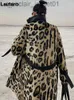 Women's Fur Faux Fur Lautaro Winter Long Leopard Print Warm Fluffy Faux Fur Trench Coat for Women Long Sleeve Double Breasted European Fashion 2021 J230921