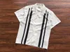 Camisas casuales para hombres 2023ss Hombres Ropa Wacko Maria Lapel Pocket Hawaii Beach Manga corta White Stripe Streetwear Top