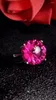 Anéis de cluster moda elegante redondo natural fogos de artifício rosa topázio gem anel s925 prata gemstone feminino festa presente jóias