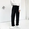 Pantaloni da uomo Autunno Inverno Pantaloni casual in velluto a coste dalla vestibilità dritta Vita elastica Abbigliamento oversize in stile giapponese nero kaki